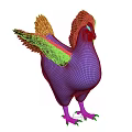Brown Chicken Front And Back View With Spread Wings And Feathers