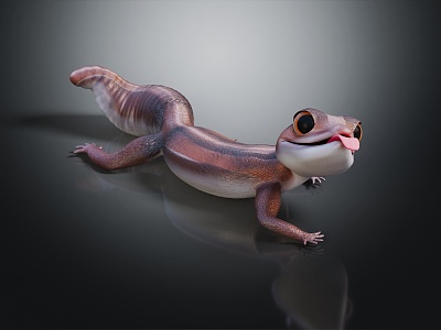 Modern Gecko Fat-tailed Gecko Cartoon Mural Reptile 3d model