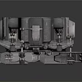 Futuristic Sci Fi Mechanical Console With Complex 3D Structure And Screens