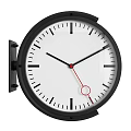 Black Framed White Dial Wall Clock With Black Hands And Red Second Hand 3d model