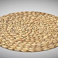 Natural Woven Straw Round Mat Handcrafted with Spiral Pattern for Kitchen Dining Table Decoration