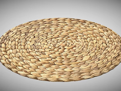 Natural Woven Straw Round Mat Handcrafted with Spiral Pattern for Kitchen Dining Table Decoration 3d model