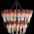Elegant Chandelier With Gradient Glass Shades And Gold Metal Frame