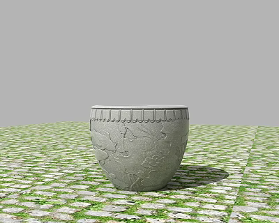 Chinese-style water tank 3d model