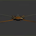 Futuristic Aircraft With Sleek Gray Orange Exterior And Streamlined Wing Design