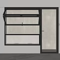 Modern glass door and window combination 3d model