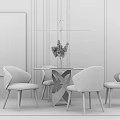Modern Dining Table and Chair Combination Simple Dining Table and Chair Combination 3d model
