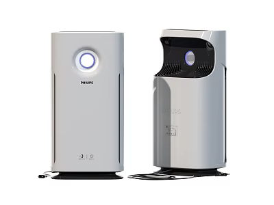 Philips White Upright Air Purifiers With Modern Design For Home Use 3d model