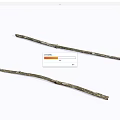 Two Natural Wooden Sticks With Rustic Texture On White Background