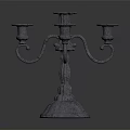 Elegant Silver Metal Candelabra With Multiple Arms And Ornate Round Base