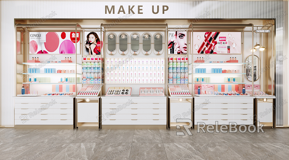 Light Luxury Shelf Makeup Back Cabinet model