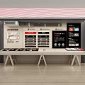 Spacious Modern Retail Store Interior With Product Display Areas Wooden Flooring And Striped Ceiling Designs