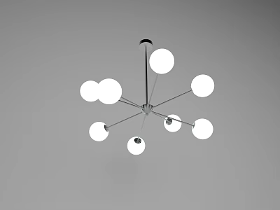 Modern Spherical Bulb Chandelier With Metal Frame For Interior Lighting Decor 3d model