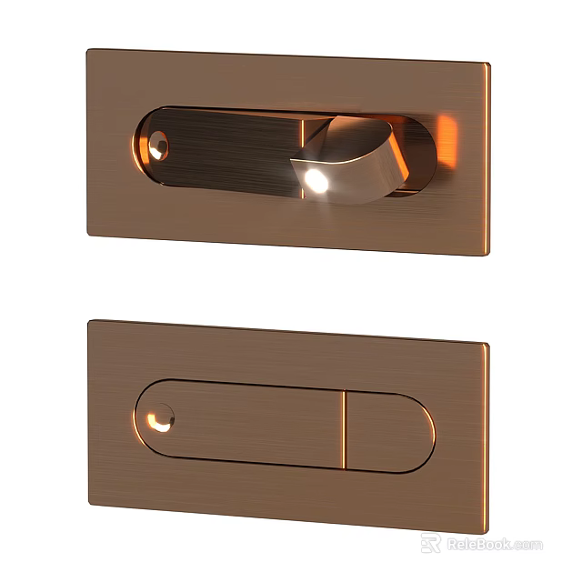 Modern Brushed Copper Wall Lights With Slim Panel Design And Warm Glow 3d model 