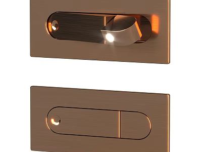 Modern Brushed Copper Wall Lights With Slim Panel Design And Warm Glow 3d model