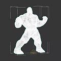 Green Muscular Action Figure In Dynamic Standing Pose With Detailed Design