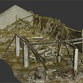 Ruins House Fragments House Ruins Realistic Model 3d model