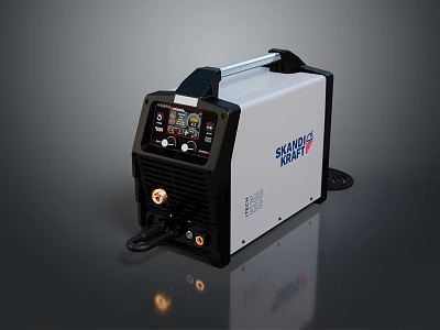 Standard Power Welding Machine with Control Panel Handle and Ports 3d model