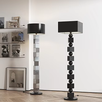 Nordic Retro Floor Lamp Simple Floor Lamp Decorative Painting Wall Decoration 3d model