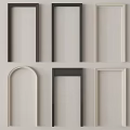 Various Shaped Colored Door Frames Including Arched Rectangular Designs For Home Interior 3d model