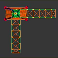 Colorful Transmission Tower Model With Red Green Yellow Blue And Complex Structure