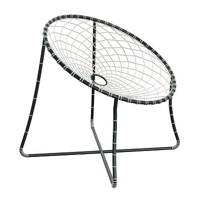 Modern Office Chair With Black Metal Frame And White Mesh Seat Design 3d model