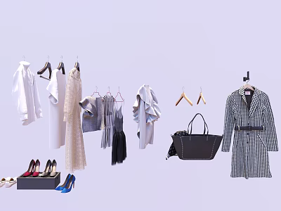 Modern clothes clothing bags 3d model