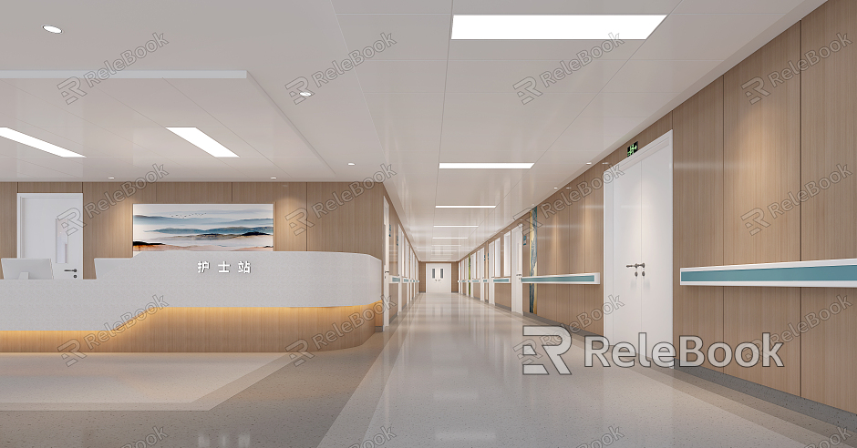 Modern Nurse Station Hospital Corridor Nurse Station model