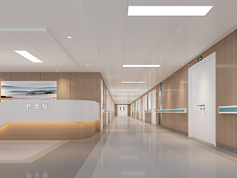 Modern Nurse Station Hospital Corridor Nurse Station 3d model