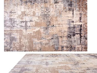 Square Rug With Abstract Pattern Neutral Tones And Modern Design Texture 3d model
