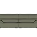 Modern Olive Green Leather Two-Seater Sofa with Comfortable Armrest and Backrest 3d model