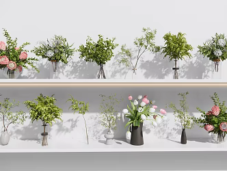 Modern Vase Flower Ornaments 3d model