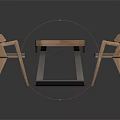 Modern Wooden Dining Table Set With Six Upholstered Chairs And Simple Design