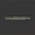 Industrial Warehouse Building With Gray Roof Light Green Walls Barred Windows And Double Doors