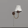 Elegant White Lampshade Wall Lamp With Brass Curved Arm And Soft Glow Design