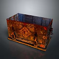 Vintage Wooden Storage Box With Intricate Floral Patterns And Metal Lock Clasps