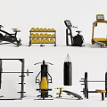 Complete Sports Equipment With Exercise Bikes Dumbbell Racks Treadmills Squat Racks Punching Bags Bench Presses