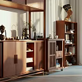 Cozy Living Room Interior With Brown Leather Sofa Wooden Coffee Table Green Plant And Pendant Light
