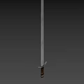 Medieval Sword With Wooden Hilt And Metal Blade Featuring Crossguard Design