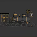Vintage Texas Express Steam Train Model With Black Gold Accents And Detailed Wheels