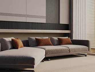 Modern three-seat sofa 3d model