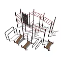 Durable Outdoor Sports Equipment With Climbing Wall Monkey Bars Slides And Ladders