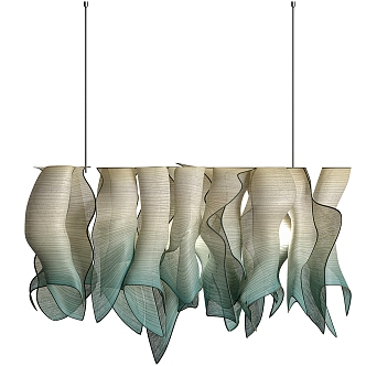 Modern shaped ribbon chandelier 3d model