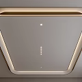 Modern Ceiling Design with Golden Frame LED Strip and Recessed Lights
