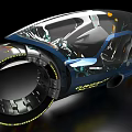 GRIFFON Functional Vehicle With Blue Futuristic Design Transparent Cockpit And Large Wheels
