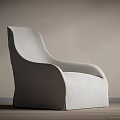 Modern Light Beige Fabric Armchair in Neutral Wall and Wooden Floor Setting