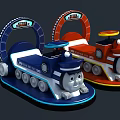 Electric Toy Train Blue and Red Cute Design for Kids Playtime Fun