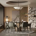 Modern Restaurant Interior With Round Dining Table Gray Chairs Wooden Walls And Marble Accents