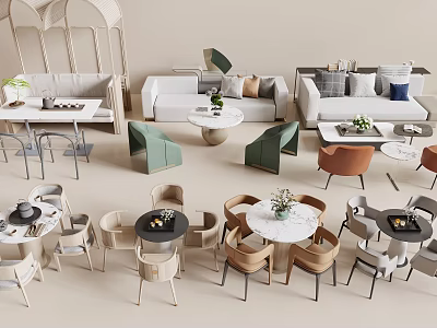 Modern Negotiation Table and Chair Negotiation Table Leisure Area Leisure Table and Chair 3d model