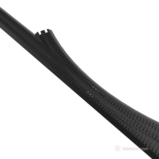 Black Rubber Strip With Surface Texture For Anti Slip Sealing Applications 3d model 